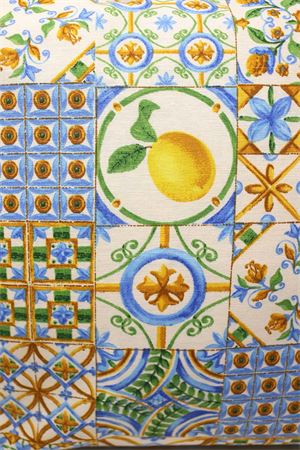 Cushion with lemon and majolica print Capri Me | CULIMO2LIMONIMAIOLICHE